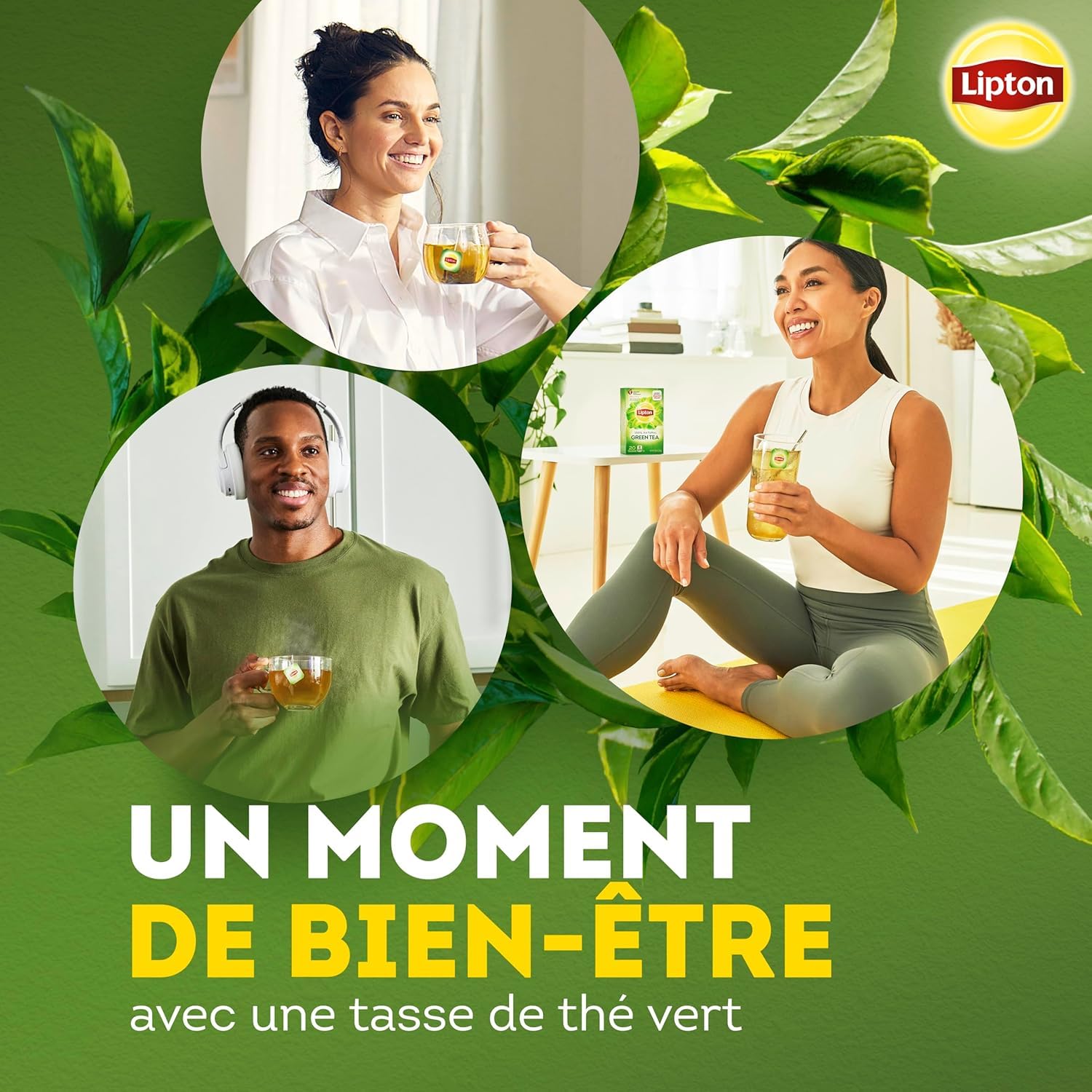 Lipton Pack Thé Vert classique Origine Asie, Thé vert menthe, Infusion à Froid ou Chaud, Ingrédients d'Origine 100% Naturelle, 500 sachets