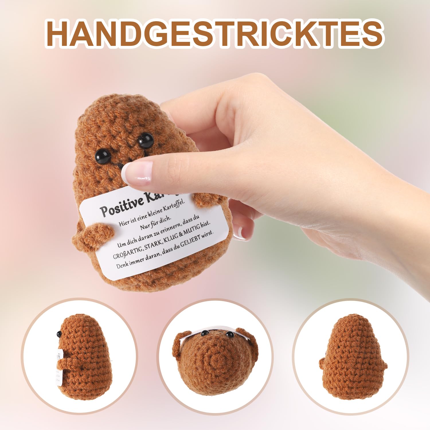 Geiomoo Pomme De Terre Positive Drôle, Poupée De Laine à Tricot Mignon