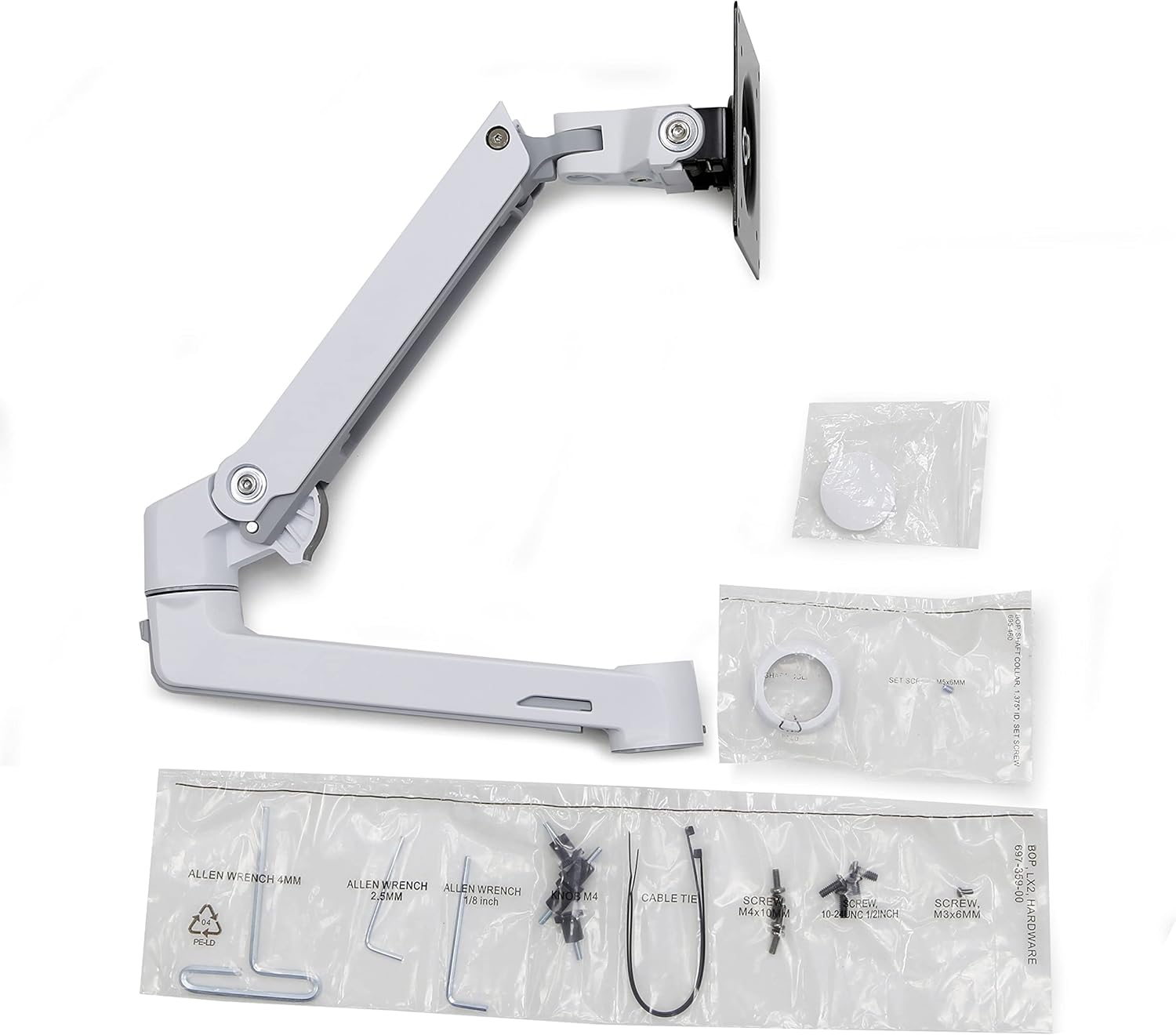 Ergotron � LX Monitor Arm, Extension, and Collar Kit � Add-on for LX Tall Pole Monitor Arms � White