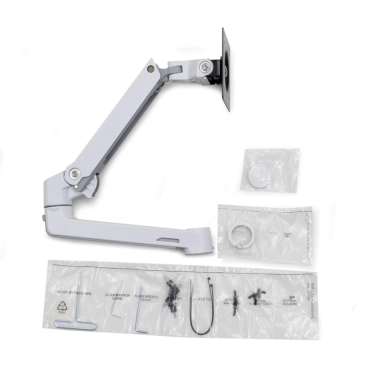 Ergotron LX Monitor Arm Extension and Collar Kit Add-on for LX Tall Pole Monitor Arms White