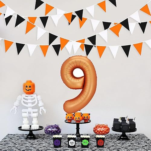Miniatura 4 de Globos de papel de aluminio para helio, 40 pulgadas, color naranja, número 9, decoración de bodas, aniversarios, fiestas, globos digitales