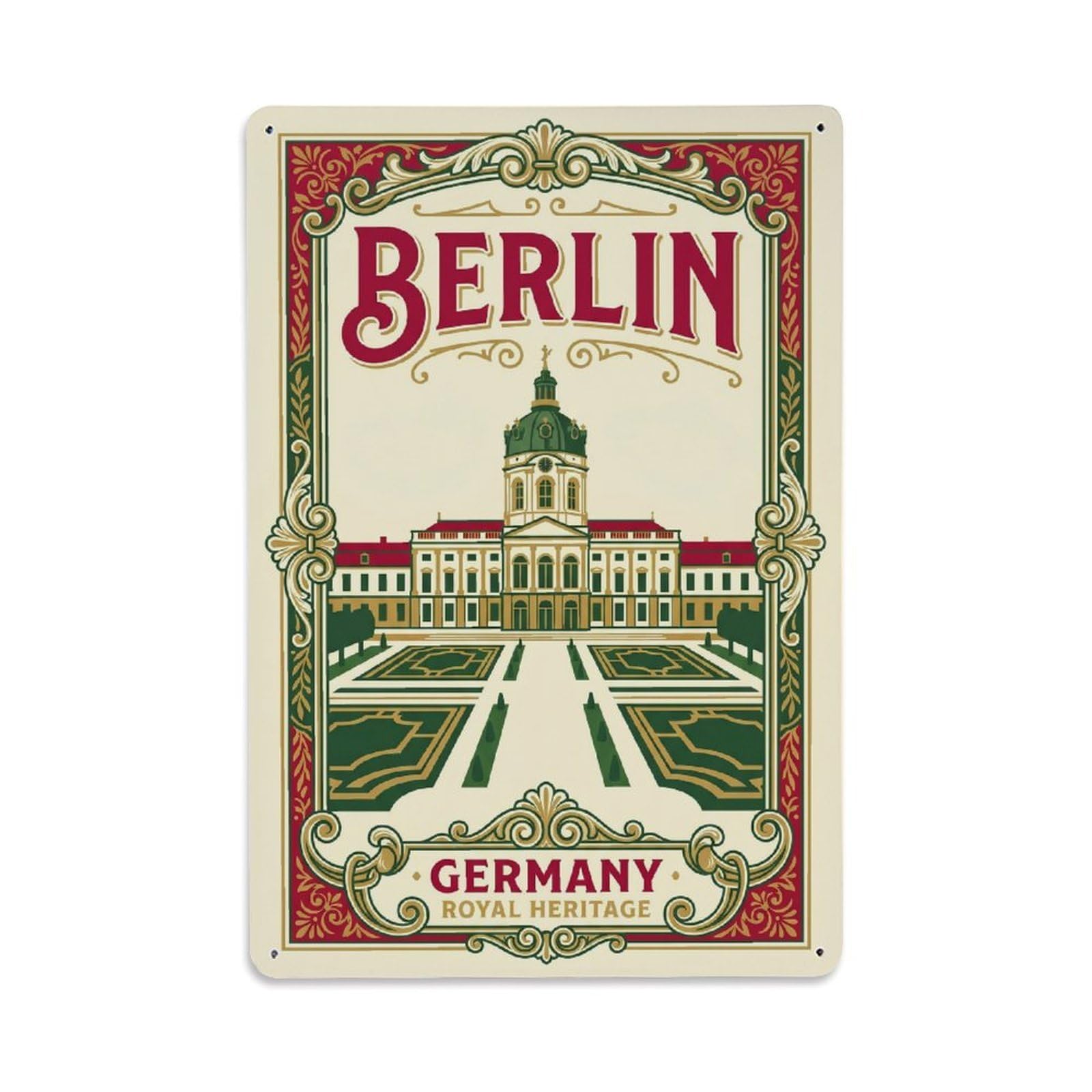 Gead 8X12inch Style Vintage Travel Berlin Germany Vigor Metal Tin Sign