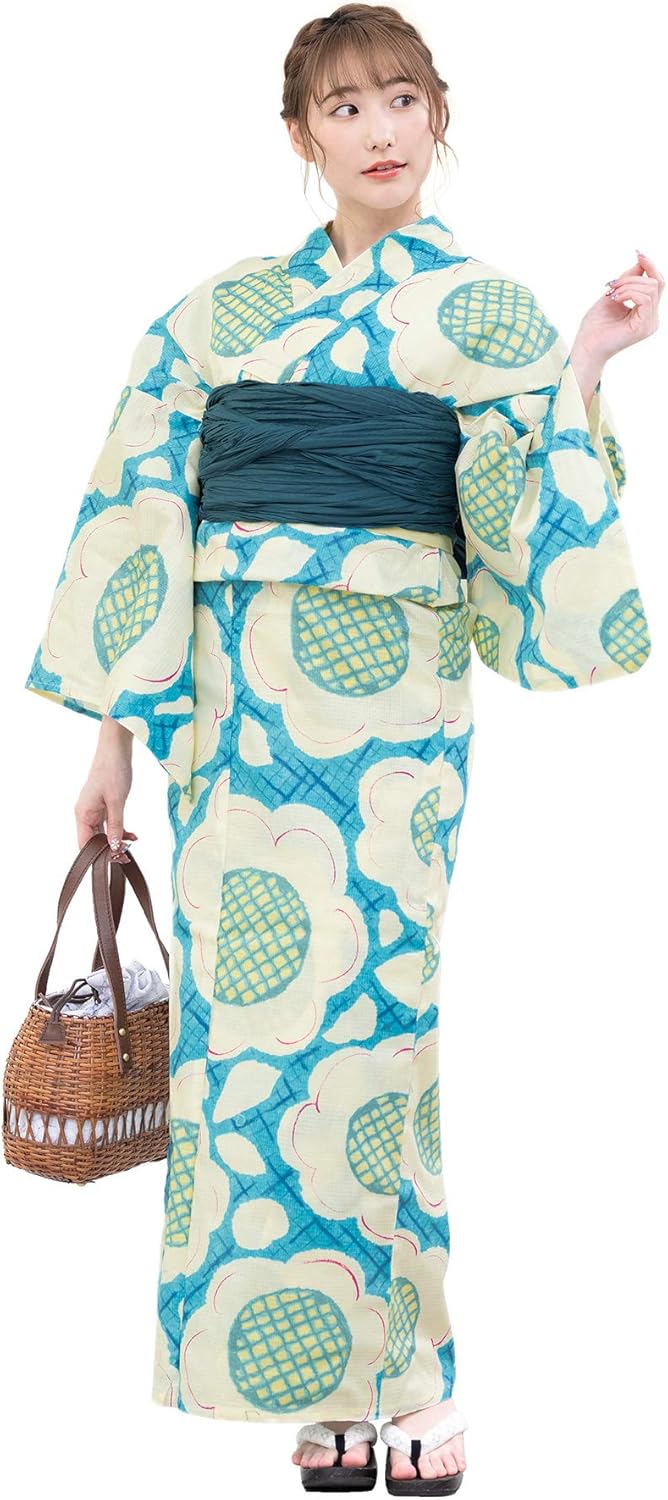 浴衣 レディース セオアルファ 女性用 撫松庵 東レ セオα 朝曇 水色
