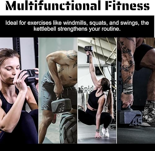 Miniatura 7 de Tribe WOD Hammer - Pesa rusa de 15-70 libras + ajustable  Equipo de entrenamiento cruzado para construcción muscular, cardio, fitness, pesas para