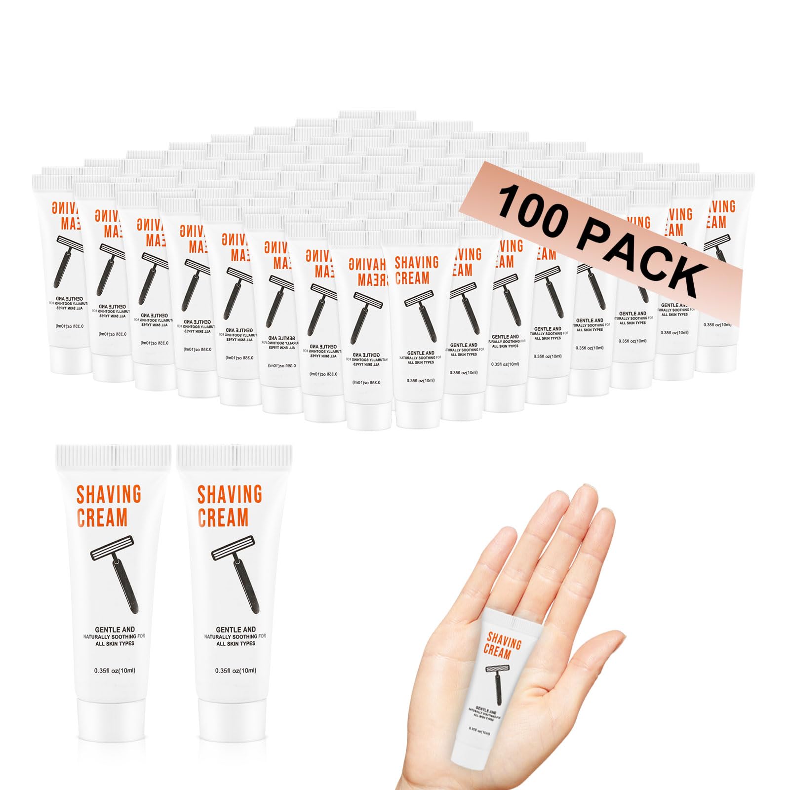 100 Shaving Cream Bulk Travel 0.35fl oz,Disposable Shaving Cream in Bulk Jasmine 1 Ounce (Pack of 100)