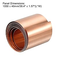 Vista 54 de uxcell Copper Sheet Roll, Metal Foil Plate 1000mm x 20mm x 0.8mm