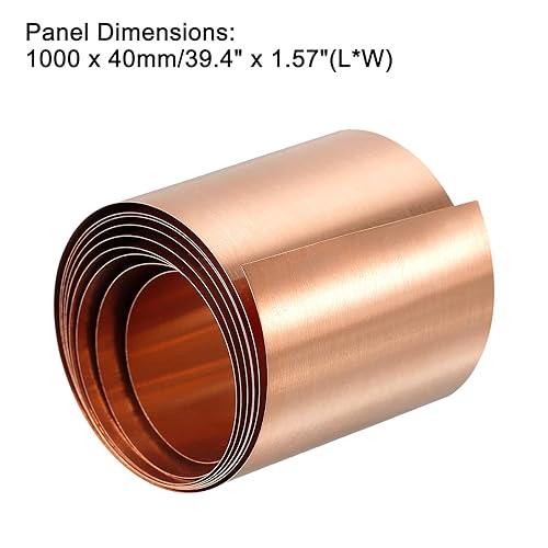 Miniatura 2 de uxcell Rollo de hoja de cobre, placa 3,280.8 ft m x 131.2 ft m x 0.2 ft m de la hoja del metal