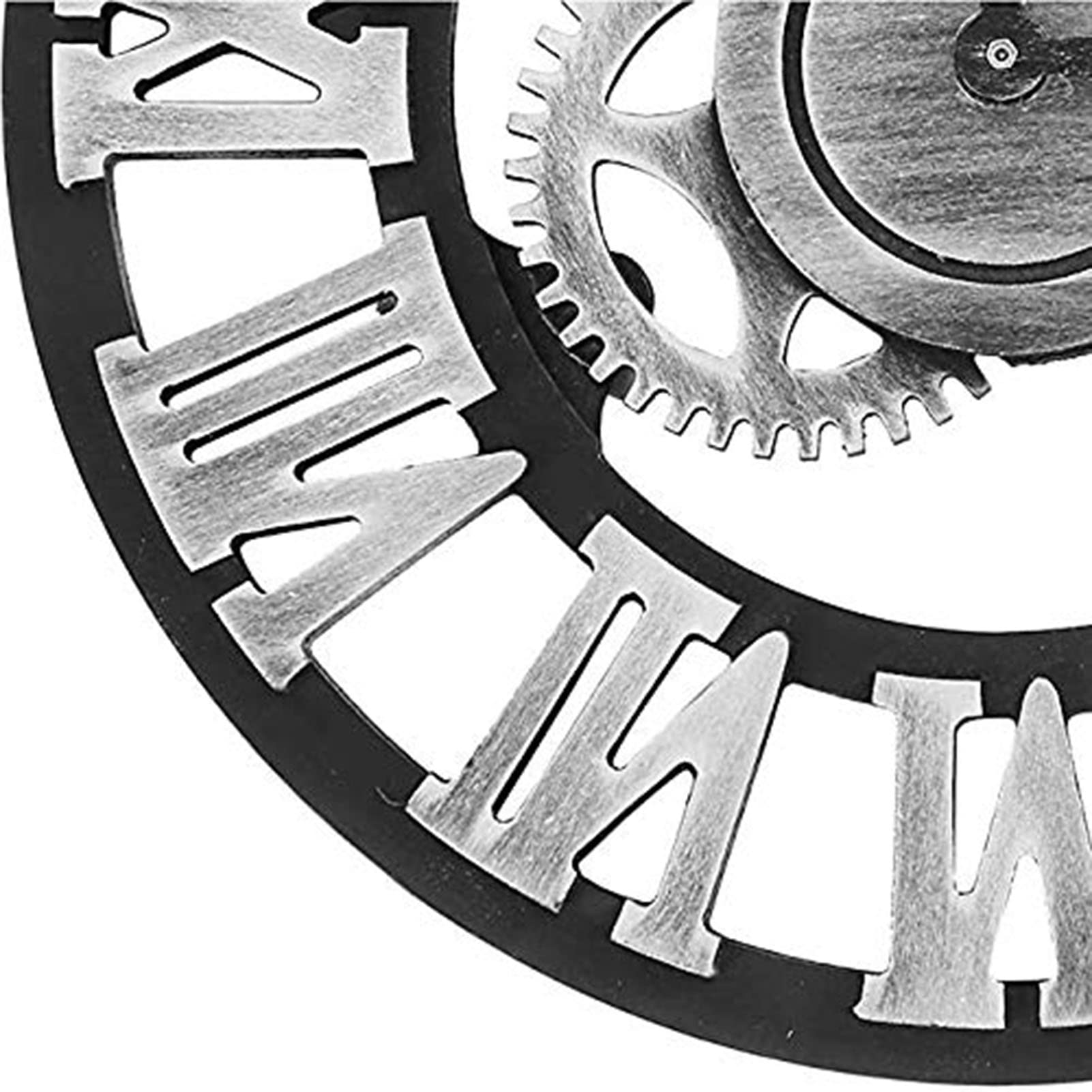 Reloj de pared, reloj al aire libre, reloj de jardín, reloj de pared de hierro forjado de estilo industrial europeo al aire libre, números romanos esqueleto, relojes silenciosos for cocina, sala de es