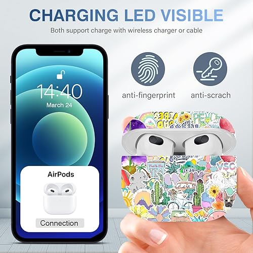 Vista 64 de Maxjoy for AirPods 2nd Generation Case, Unique Design Hard Protective Shockproof Airpods Case Cover with Keychain Compatible with Apple AirPods Sea