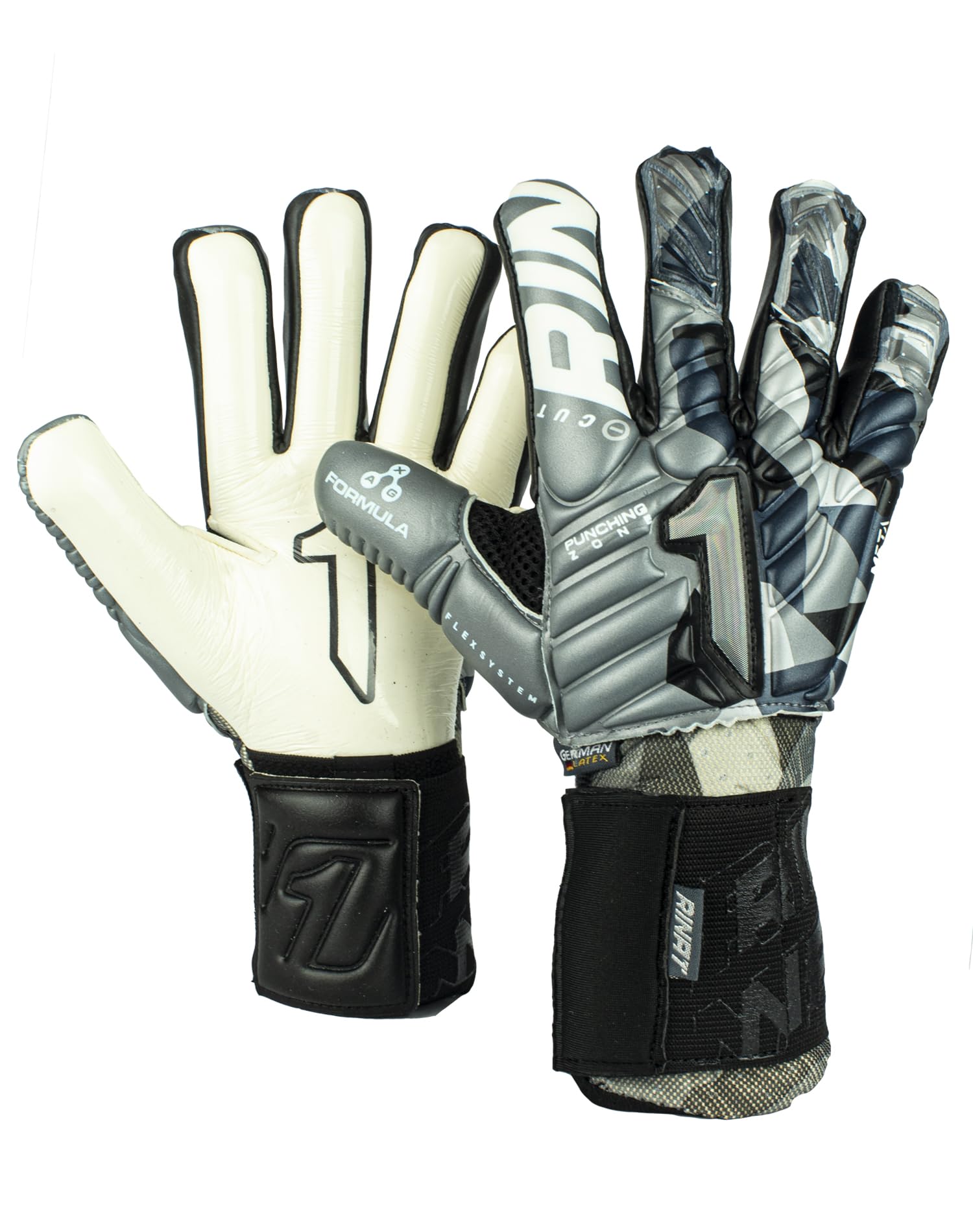 Rinat Goalkeeper Gloves Meta Tactik GK Spine Pro, Soccer, Unisex-Adults, Oxford/White, Size 8