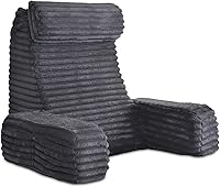 ENITYA 22" XL Reading Pillow with Arms - Bed Back Support for Sitting Up, TV, Gaming, Nursing, Post-Surgery Recovery, Dark Grey