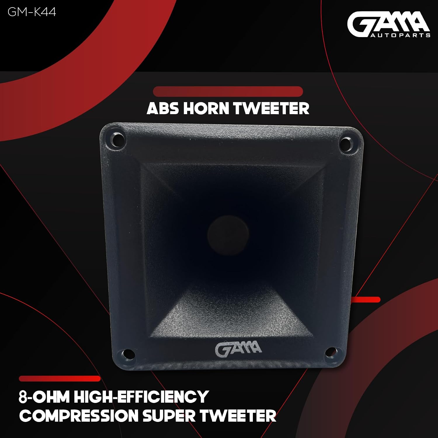 GAMA Audio PRO‑K44 ABS Horn Tweeter, 8‑Ohm High‑Efficiency Compression Super Tweeter