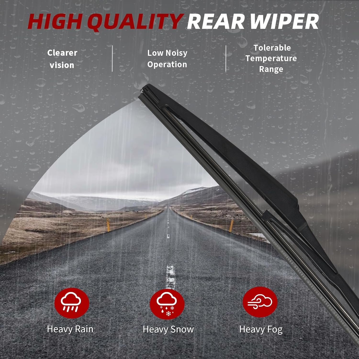 OTUAYAUTO Premium Windshield Wiper Blades - Replacement for Toyota RAV4 2006-2012 - Precision Fit, All-Weather Performance, Front and Rear Wiper Blades, U Hook - 24"+17"+12" (Pack of 3)