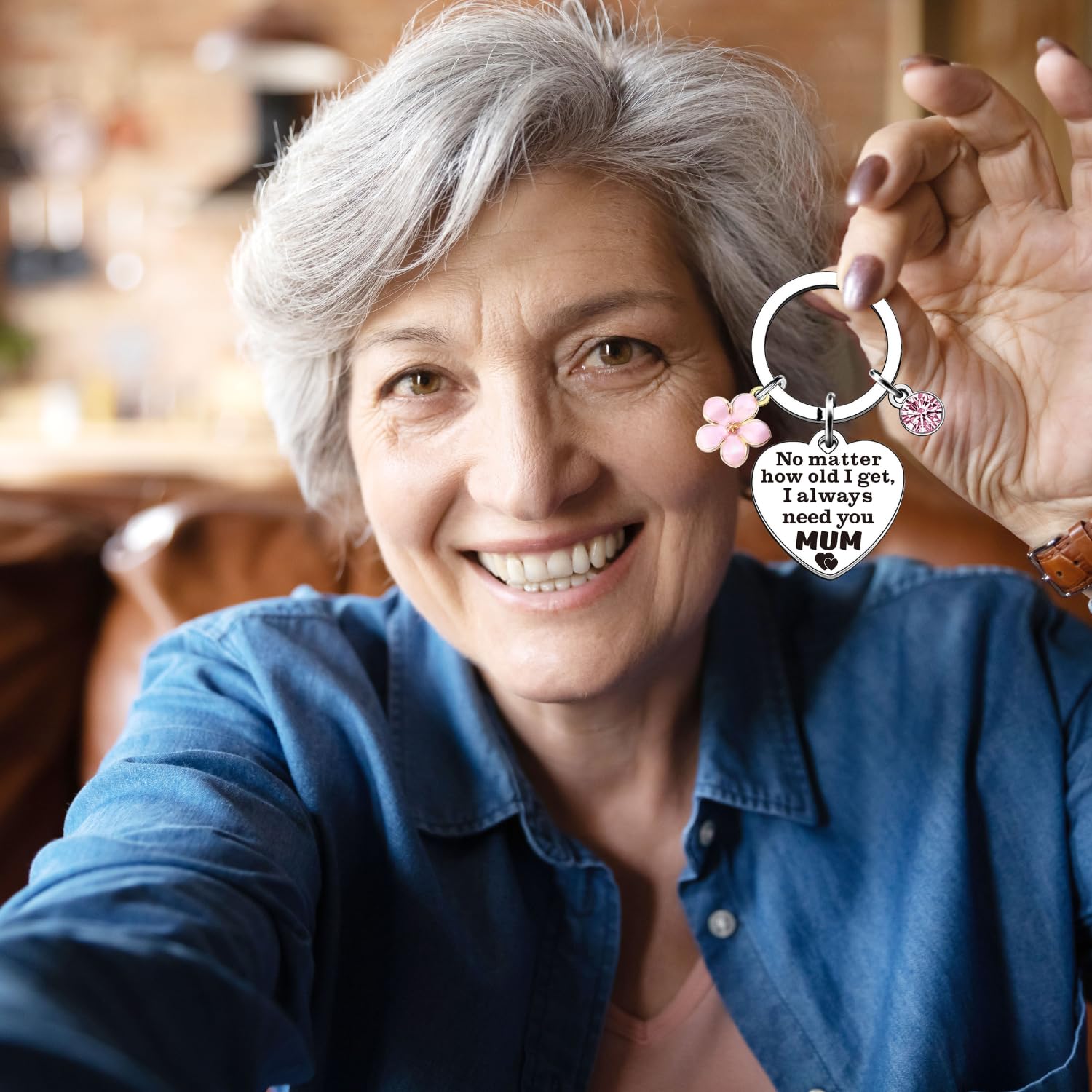 Mothers Day Gift for Mum - Novelty Key Chains - Mothers Day Gifts for Mummy from Daughter Son, Bonus Mam Step Mom Gift, Birthday Present Keyring NO MATTER HOW OLD I GET, I ALWAYS NEED YOU, MUM — view 5