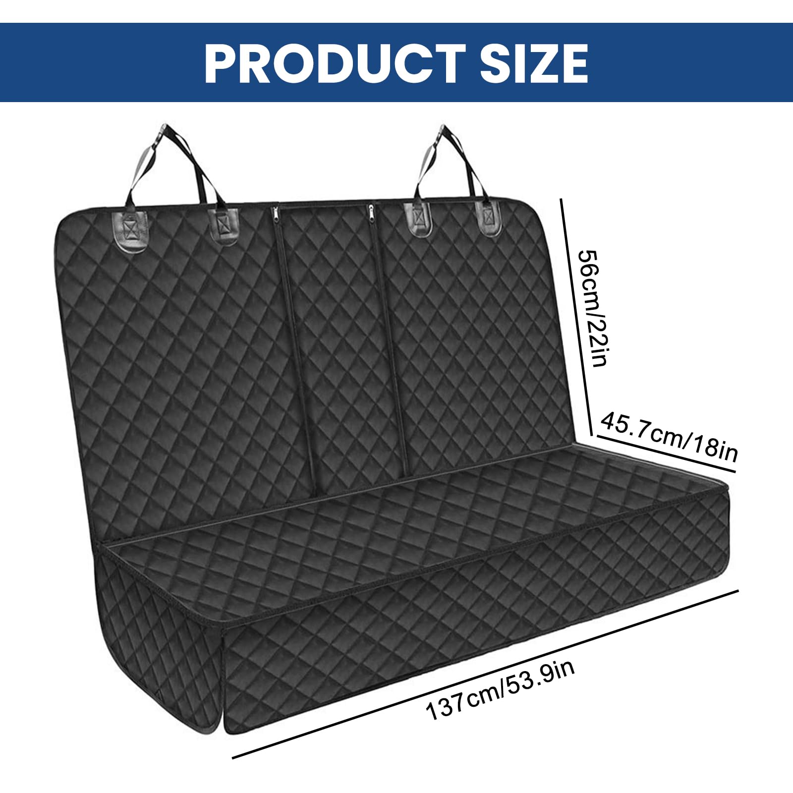 Sporgo Rivestimento impermeabile per sedile posteriore per cani: coprisedile auto per animali domestici, antiscivolo e antigraffio (135 x 120 cm)