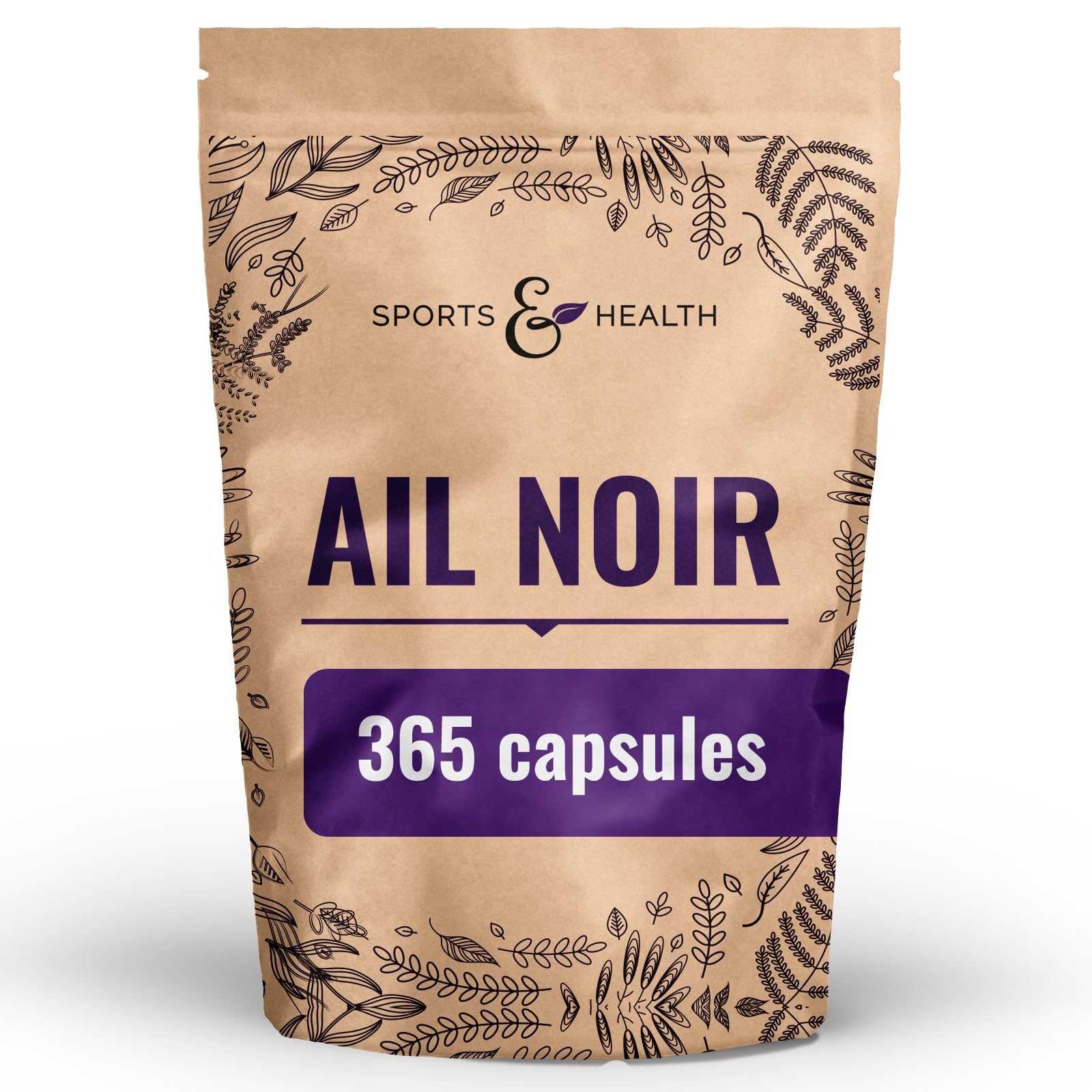 Gélules d’ail noir fermenté 9 000 mg à partir d’un extrait 15:1 – 365 gélules hautement dosées – Black Garlic Capsules – Véganes et sans additifs – Extrait de bulbe d’ail noir - aged garlic extract