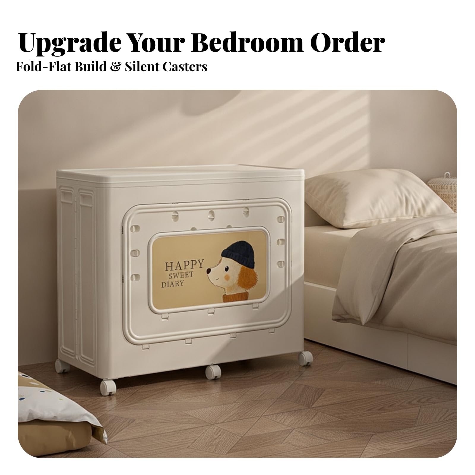 Caja Organizadora Plegable Resisn | Organizador con Ruedas, Versátil, Connedores, para Apartamentos Pequeños, Estilo B
