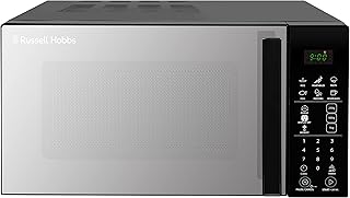 Russell Hobbs RHMT2004B 20L 800W Touch Control Digital Solo Microwave in Black with 5 Power Levels, 8 Auto Cook Menus, Defrost Control, Clock & Timer
