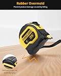 Firecore Tape Measure 25 ft with 1/8 Fractions, Magnetic Double-Hook Measuring Tape Retractable, 1" Wide Easy Read Both-Side Measurement Tape with Nylon Coating,Finger Brake for Construction Carpenter