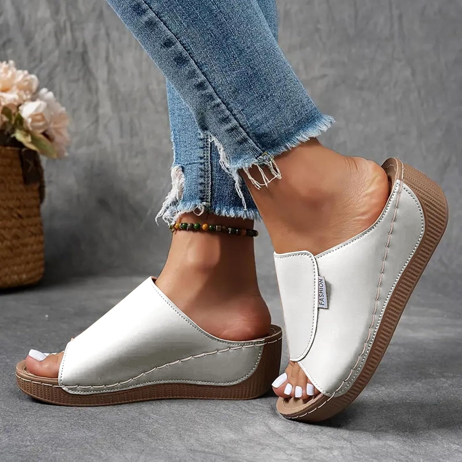 Women's Open Toe Casual Vacation Slippers Arch Support Sandals 2025 Orthopedic Platform Wedge Breathable Sandals