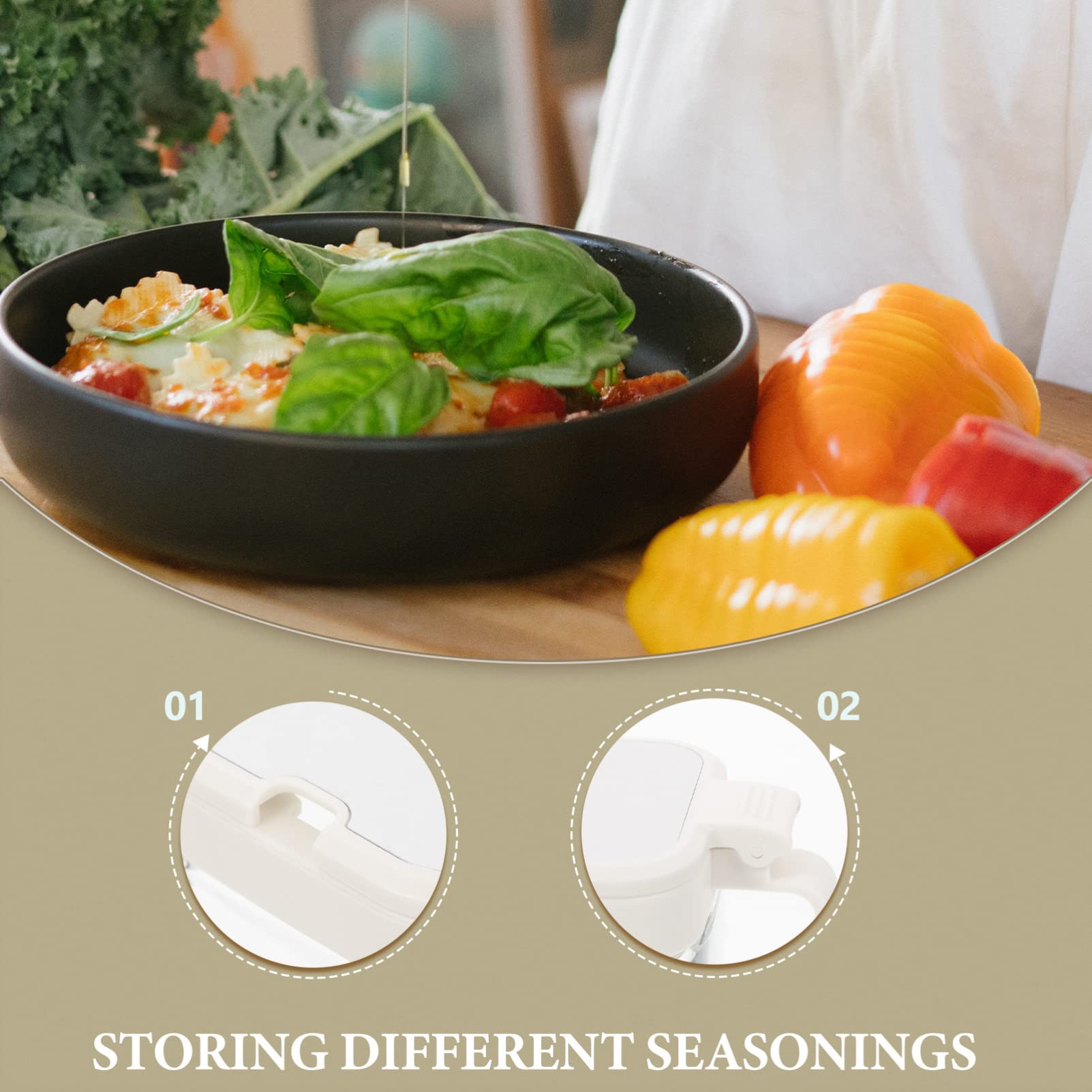 BESTonZON Pot à Épices Verre Avec Plateau Récipient Transparent Pour Épices Et Assaisonnements