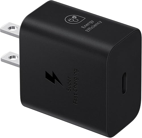 SAMSUNG Adaptador de corriente para cargador de pared de 25 W, cable no incluido, carga súper rápida, diseño compacto, compatible con dispositivos