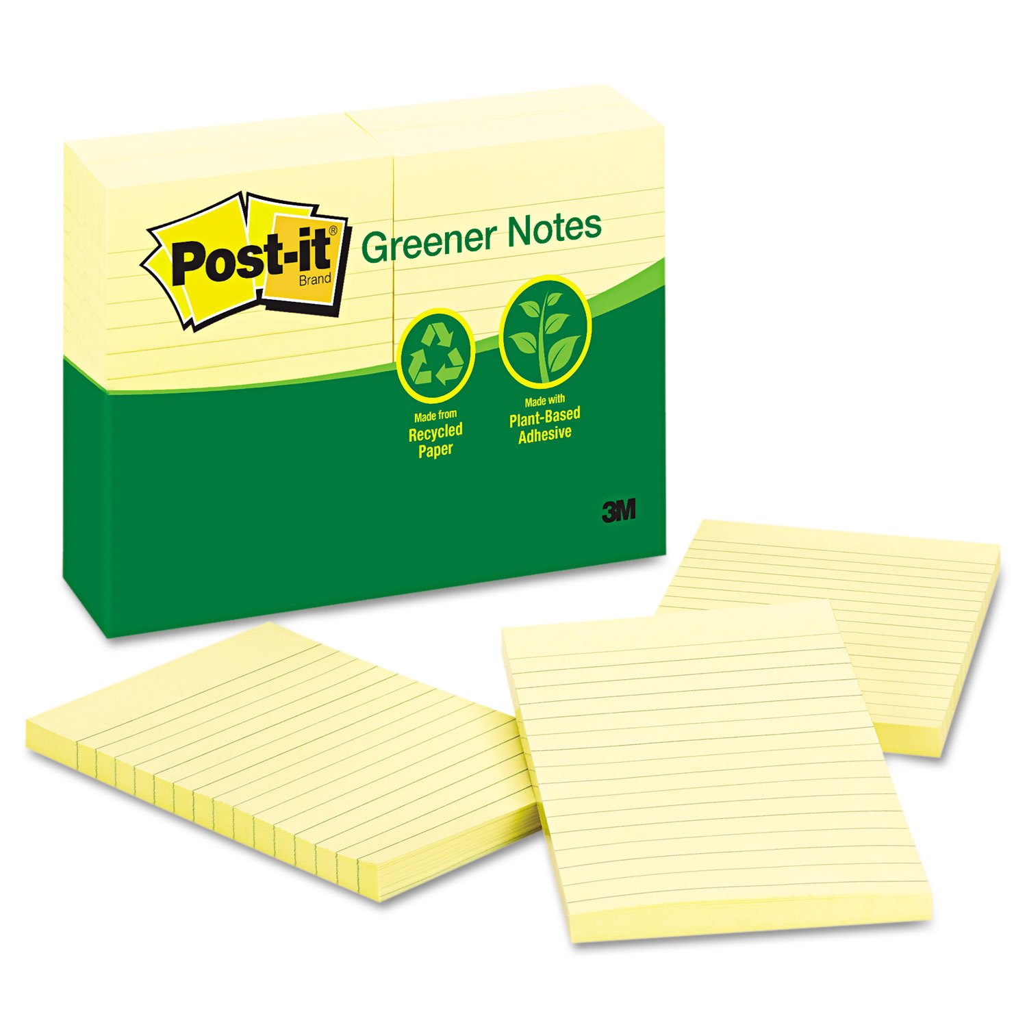 Greener Recycled Note Pad, 4 X 6, Lined, 12 Pack