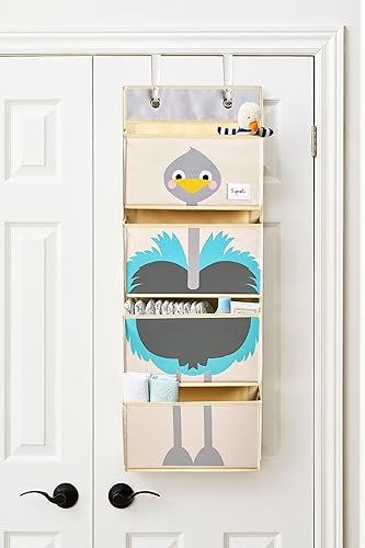 Miniatura 6 de 3 Sprouts Organizador de bebé sobre la puerta, almacenamiento esencial para el cuarto del bebé, soporte para animales de peluche y organizador de