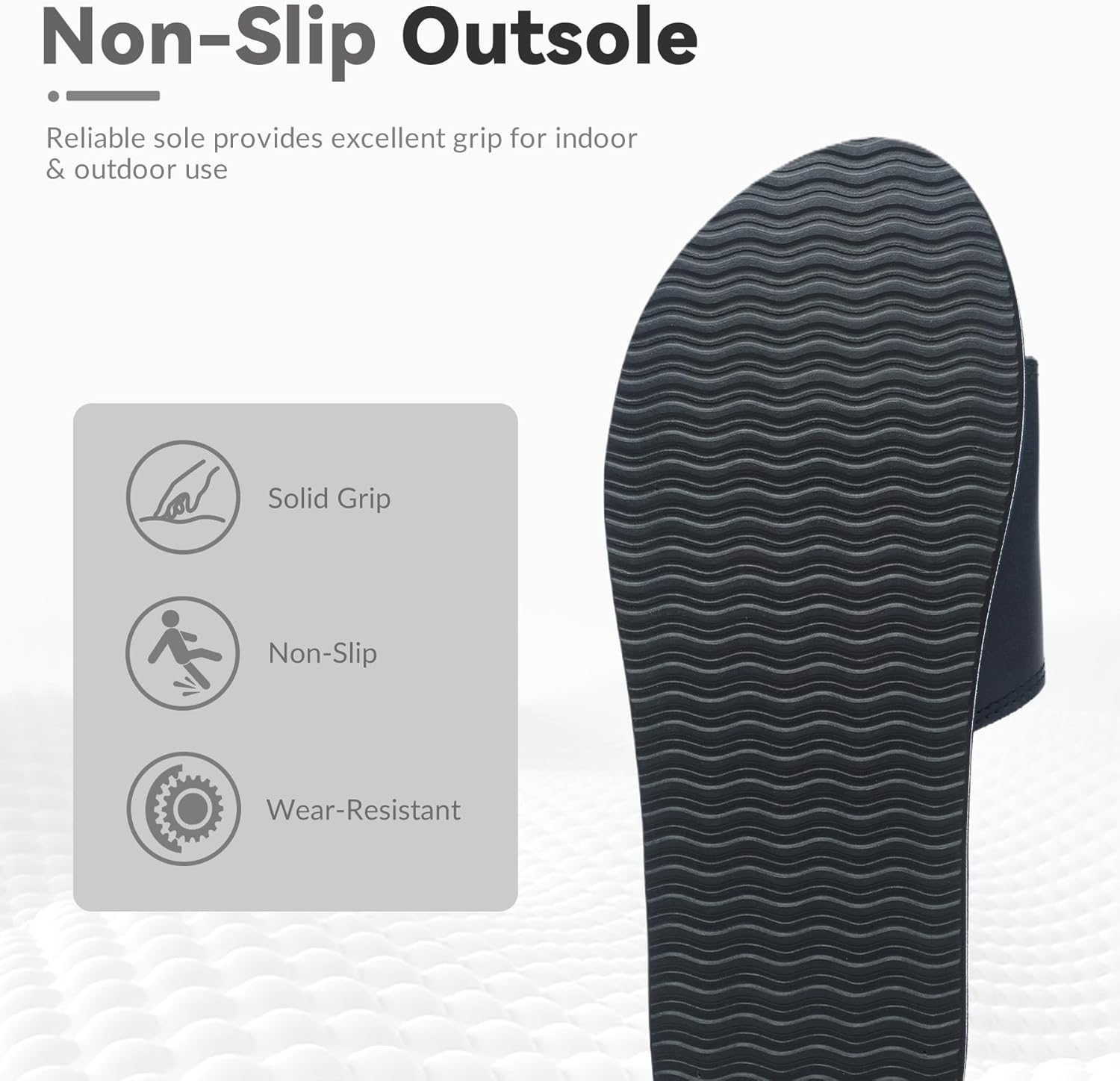 Mens Adjustable Slides Sandals Slip On Sandals Comfortable Athletic Anti-Slip Slides