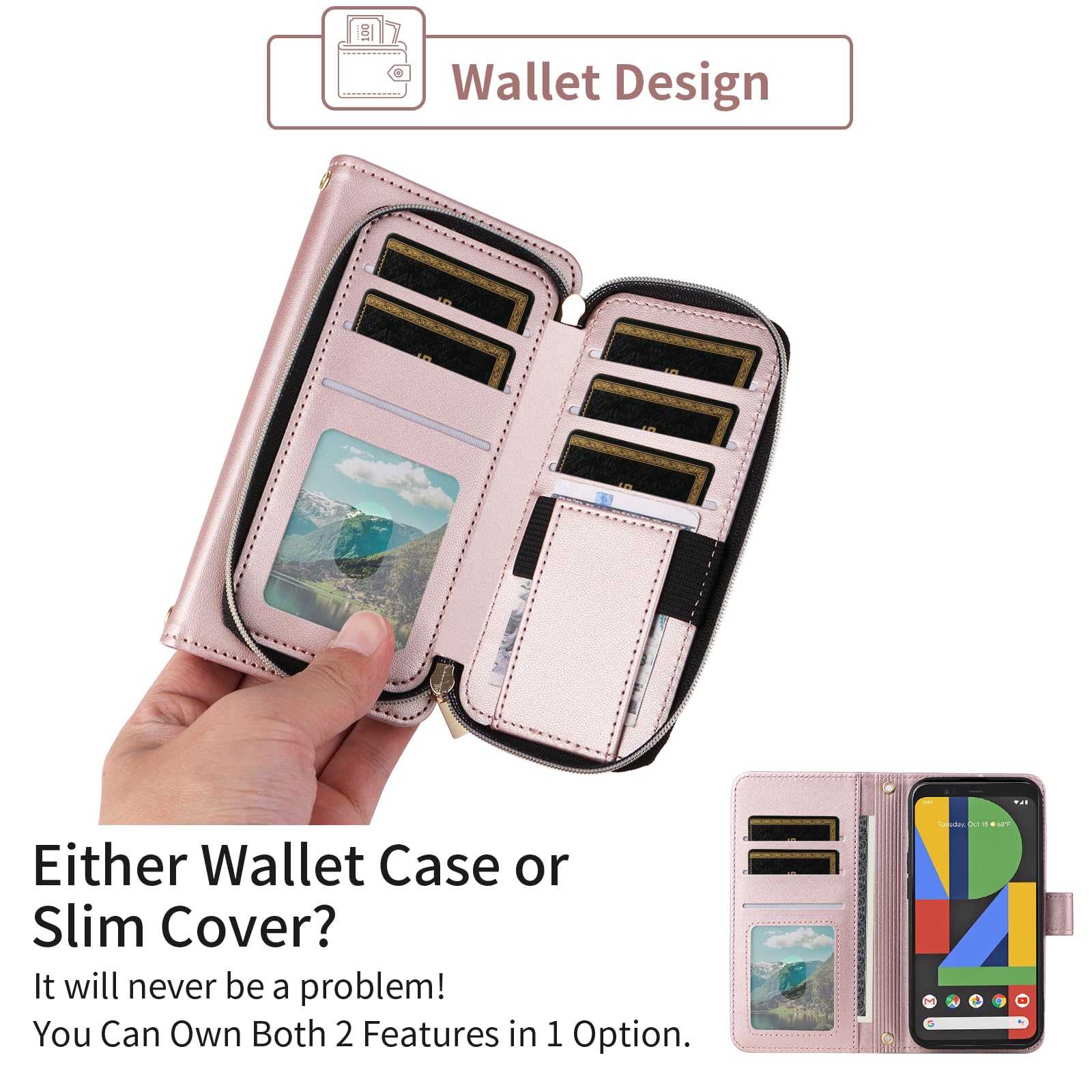 WOWODI Funda Tipo Cartera Para Motorola Moto G35 5G,Funda Con Tapa Para Móvil De Cuero PU Con