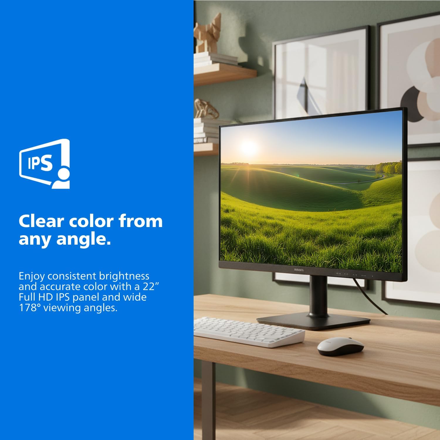 Philips 22 Inch Computer Monitor FHD 120Hz Overclocked IPS VESA, 22E2N1100 | 1920×1080 LED Monitor, 1ms MPRT, Adaptive Sync, HDMI 1.4, VGA, Flicker-Free, Low Blue Light, 4yr Advance Replacement Warranty image 2