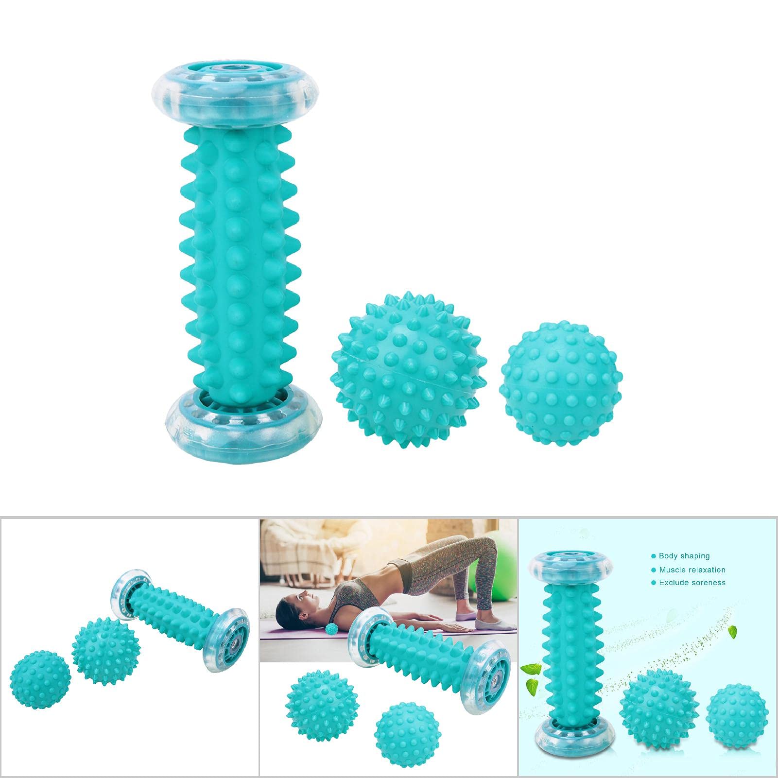 POENVFPO Juego de Bolas de Masaje con Puntas, Bola Masajeadora de Material TPE para Parte Trasera del Pie para de Tejido Profundo y Recuperación Muscular en Casa u Oficina