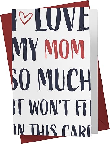 Karto Sweet Birthday Card for Mom Mother - This Much | Large 5.5x8.5 in, with Envelope