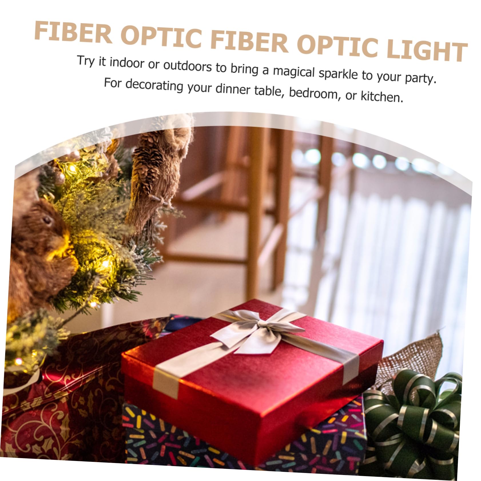 DOITOOL Led Changing Fiber Optic Light Decorative Lamp for Wedding Christmas Party Fiber Optic Glacier for Home