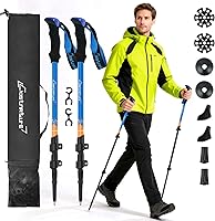 Clostnature Lightweight Collapsible Aluminum Trekking Poles, 2-Pack Hiking Walking Sticks for Men Women Seniors, Adjustable for Climbing Backpacking