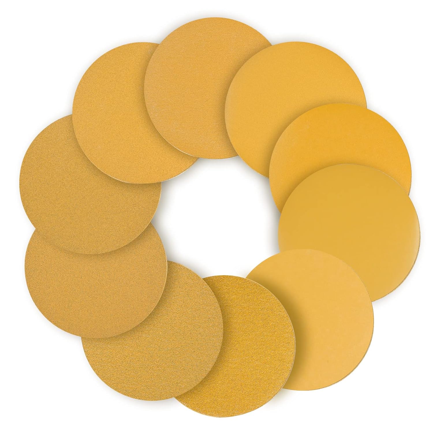 6 Inch No Hole Hook and Loop Sanding Discs-60/80/100/120/150/220/320/400/600/800 Assorted Grits Sandpaper for Random Orbital Sander - 100 Pack
