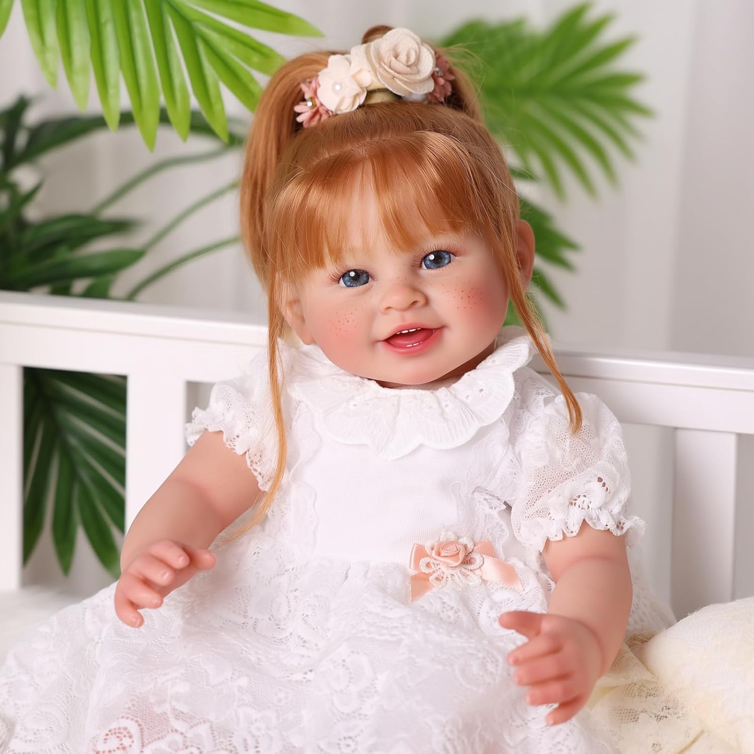 BABESIDE Reborn Baby Dolls, 20Inch Soft Cloth Body Realistic Baby Doll/Rooted Hair and Open Eye Reborn Doll for Girls Real Life Baby Dolls Perfect for Kids Ages 3 , Playtime and Collection