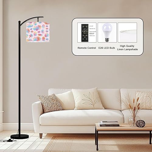 Miniatura 3 de Arc Floor Lamp Seamless Abstract Irregular Shapes Holographic Gradient Colorful Tall Standing Lamp Modern Dimmable with Remote Adjustable Drum Shade