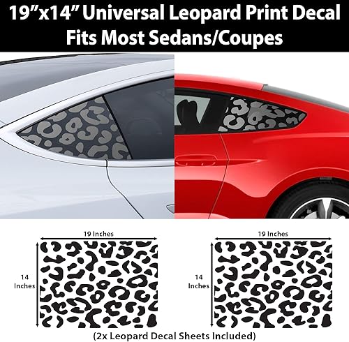 Miniatura 2 de BOGAR TECH DESIGNS - Calcomanías de ajuste universal con estampado de leopardo y guepardo para ventana de tercer trimestre compatibles con la