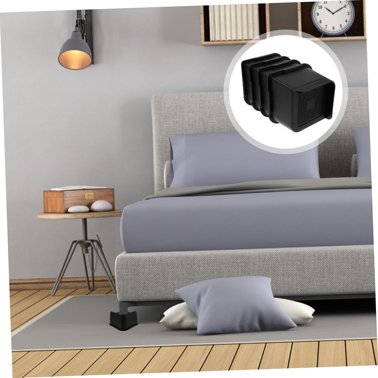 4pcs Home Furniture Leg Pads Bed Risers Desk Riser Blocks Slip Mats Scratch Furniture Pads