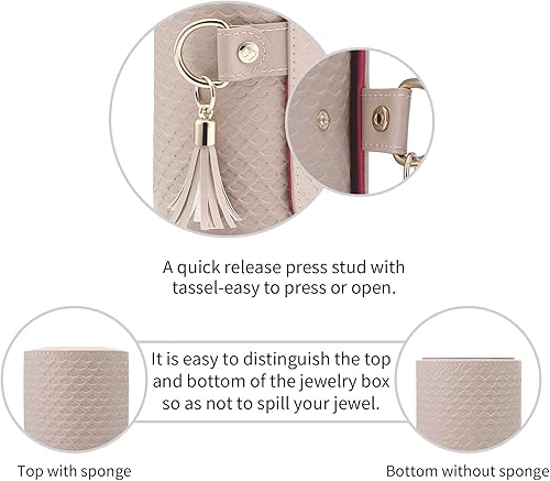 Miniatura 9 de Vlando Viaggio - Joyero pequeño caja de almacenamiento para accesorios de viaje Gris, Blanco