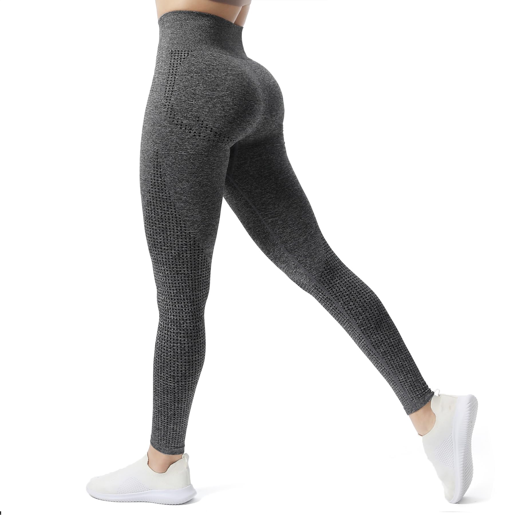 Aoxjox Vital Seamless Leggings (Charcoal Grey Marl, X-Small)