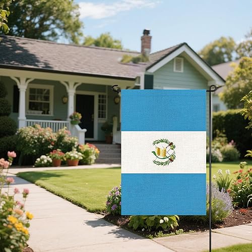 Miniatura 6 de Banderas de jardín de Guatemala Bandera pequeña de Guatemala 12x18 pulgadas Bandera de arpillera de doble cara para jardín al aire libre, porche y