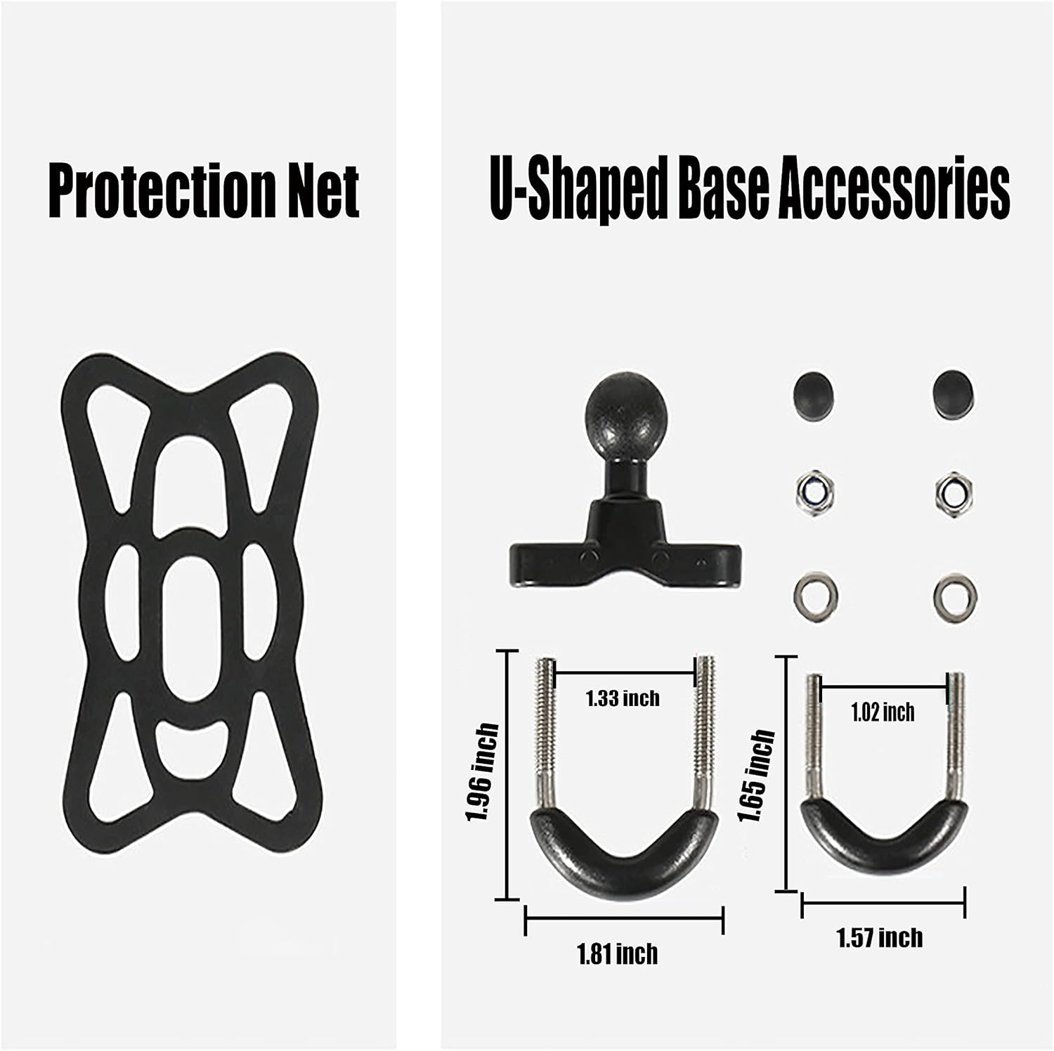 Motorcycle Phone Holder Aluminum Alloy Material Sturdy and Durable Two U-Bolt Base 360°Rotating Suitable for All Phones Motorcycle Bike Handlebar Phone Mount : Automotive