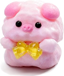 Handmade Taba Pink Pig Squishy - Original Flocked Silicone Cute Squishy Toys for Kids & Adults, Stress Relief Squeeze Toy, Party Favors & Goodie Bag Stuffers