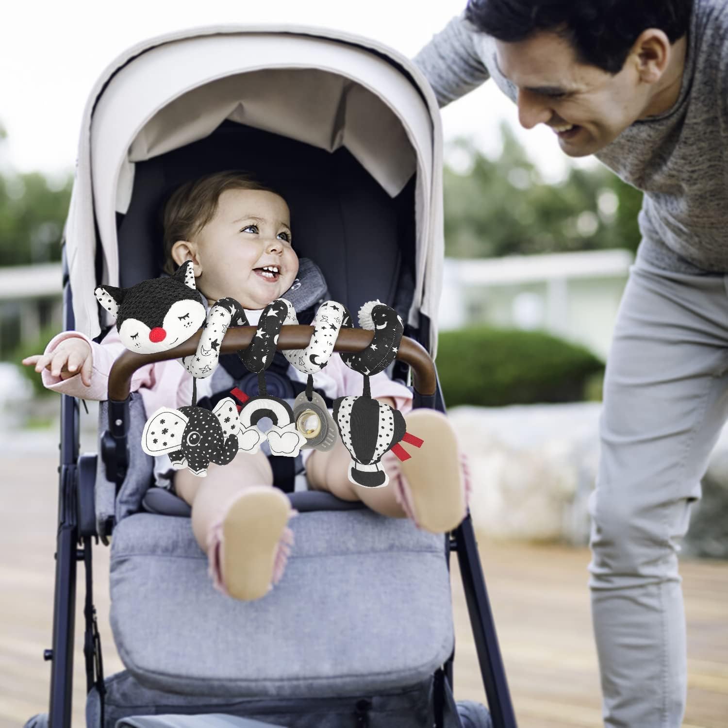 Ballery Pram Toy, Baby Activity Spiral Toy Hanging Toy Baby Seat Cot Toy Baby Spiral Plush Toy For Toddlers Boys Girls From 0 3 6 9 12 Months