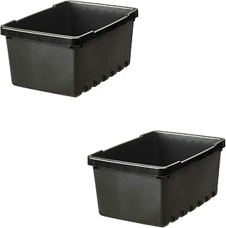 Ikea Rectangular Storage box (Black, 25x17x12 cm) -Pack of 2