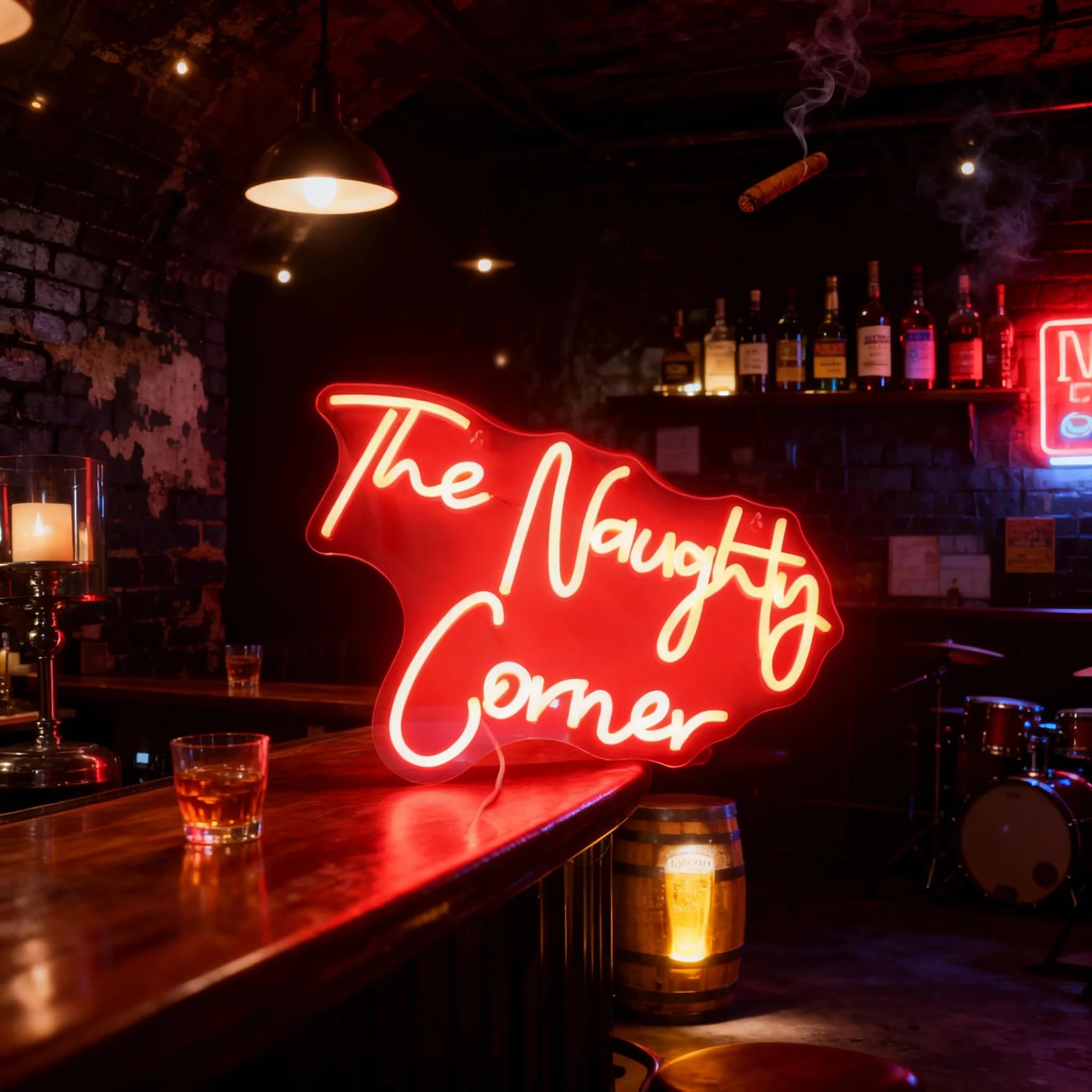 Led "The Naughty Corner" Segno neon Lettere Alimentato USB Luci al neon per la stanza Home Bar Art Decorazione della parete Finestra del partito Soggiorno Decor Regalo di Natale (rosso)