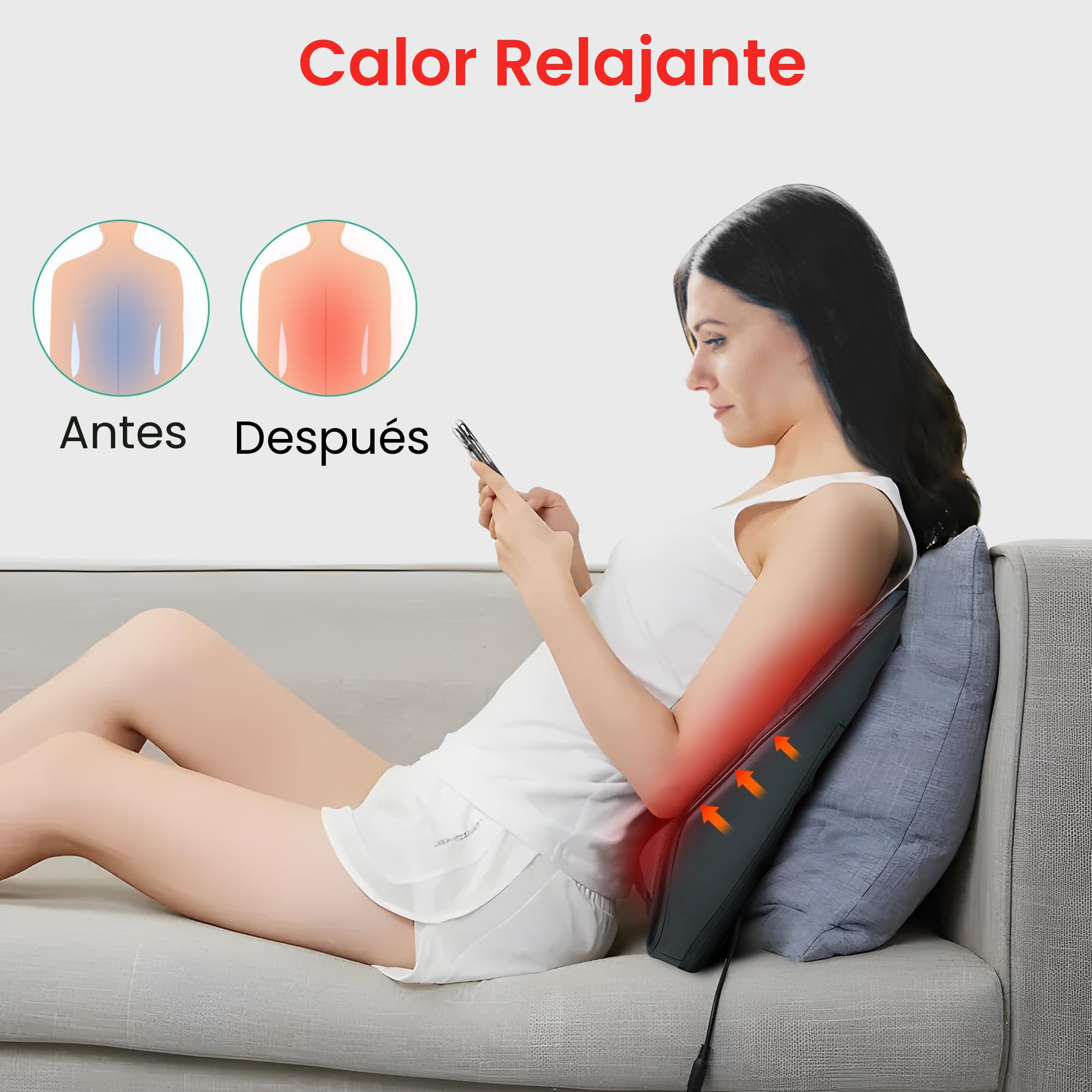 Snailax Masajeador Cervical y Espalda con Calor, Cojín de Masaje Shiatsu, masajeador de espalda Shiatsu, Masaje eléctrico de cuello/Cervical/hombros, regalos mamá/papá/mujeres