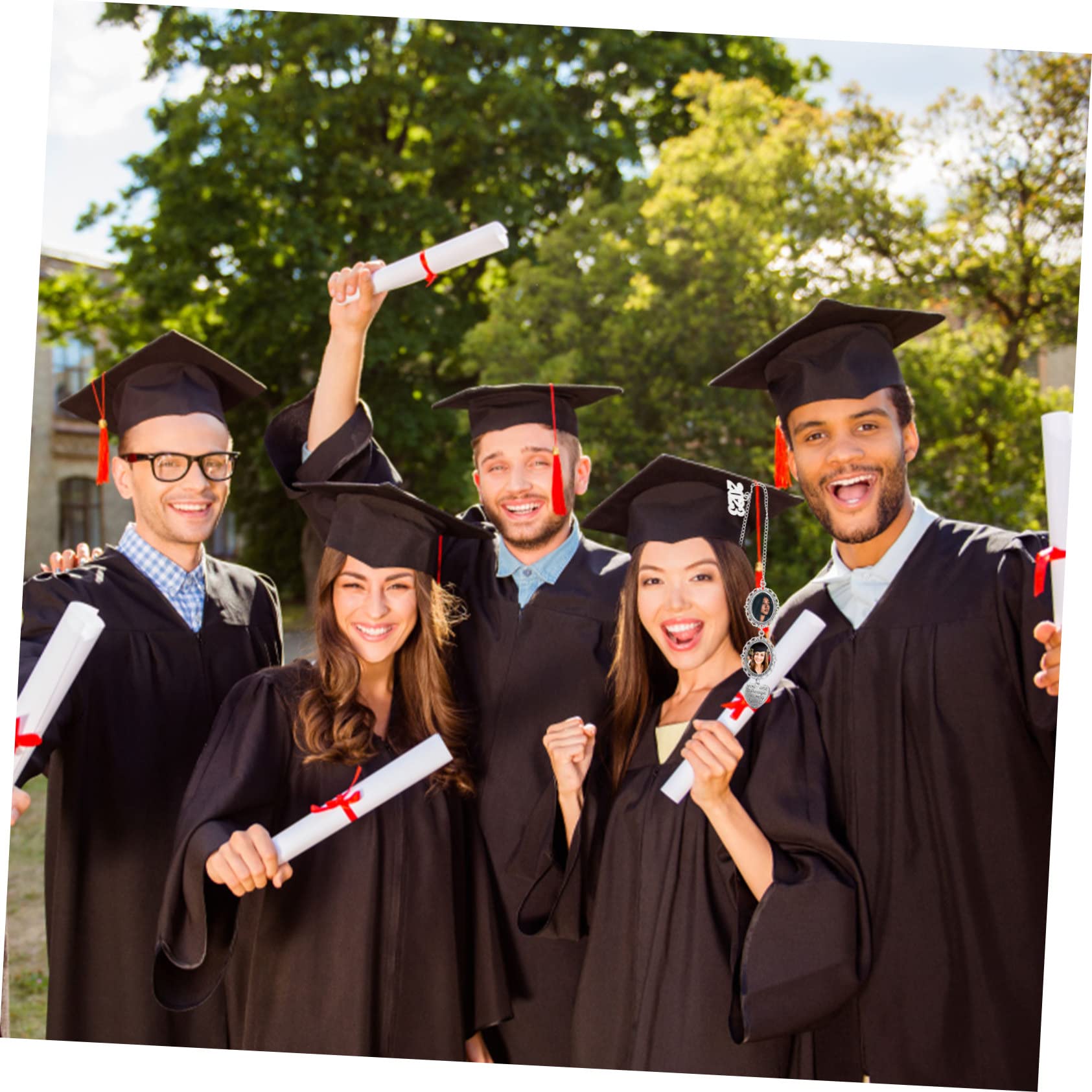 Alipis 5 Set Di Ciondoli Con Nappa Commemorativa Per Laurea Classe Del 2023 Cornice Per Foto Ciondolo Per Cappelli Di Dottorato Decorazioni Per Feste Di Laurea 2 Pezzi * 5
